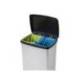 CONTENEDOR PLASTICO CEP ELITE CON TAPA Y PEDAL DOS COMPARTIMENTOS 50 L COLOR PLATA 390X288X654 MM
