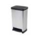CONTENEDOR PLASTICO CEP ELITE CON TAPA Y PEDAL DOS COMPARTIMENTOS 50 L COLOR PLATA 390X288X654 MM