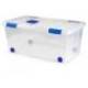 CONTENEDOR PLASTICO PLASTICFORTE N 7 TRANSPARENTE CON TAPA 61L 73X41X32 CM