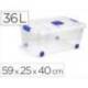 CONTENEDOR PLASTICO PLASTICFORTE N 3 TRANSPARENTE CON TAPA CAPACIDAD 36 L
