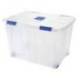 Contenedor plastico plasticforte 130 litros n 16 transparente con tapa 480x740x540 mm