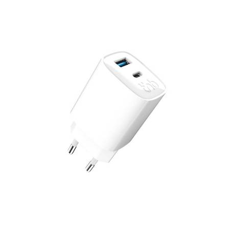CARGADOR DE PARED TNB GAN 65 W USB-C + USB A COLOR BLANCO