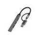 HUB TNB ULTRAFINO USB-A /USB-C 4XUSB-A COLOR ALUMINIO