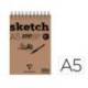 BLOC DE DIBUJO ESPIRAL CROQUIS CLAIREFONTAINE DIN A5 MICROPERFORADO 148X210 MM 100 HOJAS BLANCAS 90 G