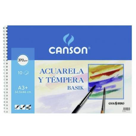 Bloc de dibujo espiral Acuarela Canson Din A3 10 hojas 370 gr