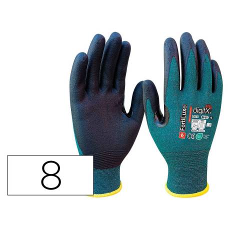 GUANTES DE NITRILO SAFETOP FORTILUX ANTICORTE FOAM 18 G CON REFUERZO OEKO TALLA 8