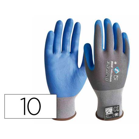 GUANTES DE NITRILO SAFETOP BIATEX ALIMENTARIO Y ANTICALORICO COLOR AZUL TALLA 10