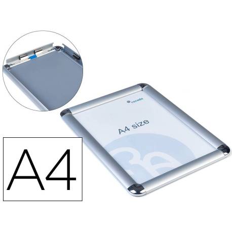 MARCO PORTA ANUNCIOS ROCADA CLIP DIN A4 MARCO DE ALUMINIO ANODIZADO 21X29.7 CM