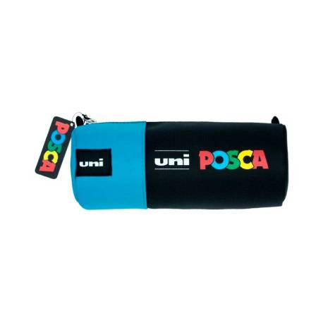 ESTUCHE PORTATODO UNI POSCA TELA COLOR AZUL 85X195 MM