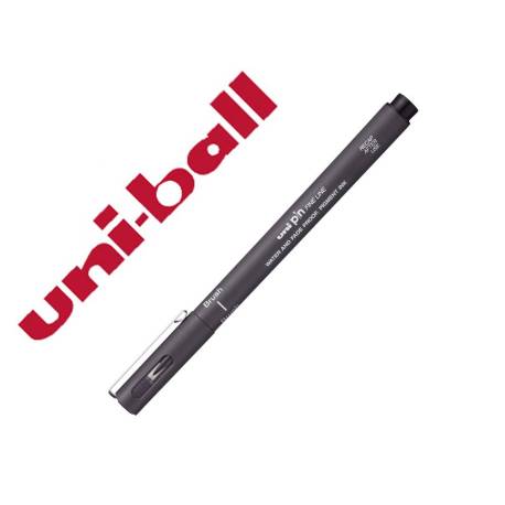 ROTULADOR MARCA UNIBALL PIN BR-200 PUNTA DE PINCEL FINO GRIS OSCURO