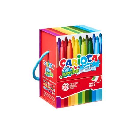 ROTULADOR CARIOCA JUMBO CAJA PREMIUM CON ASA 30 UNIDADES COLORES SURTIDOS