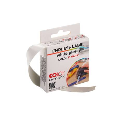 CINTA ADHESIVA COLOP POLIPROPILENO BLANCO BRILLO PARA IMPRESORA E-MARK