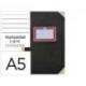 LIBRO CARTONE COSIDO FERNANDES FLECHA DIN A5+ RAYADO HORIZONTAL 100 HOJAS 100 GR NEGRO