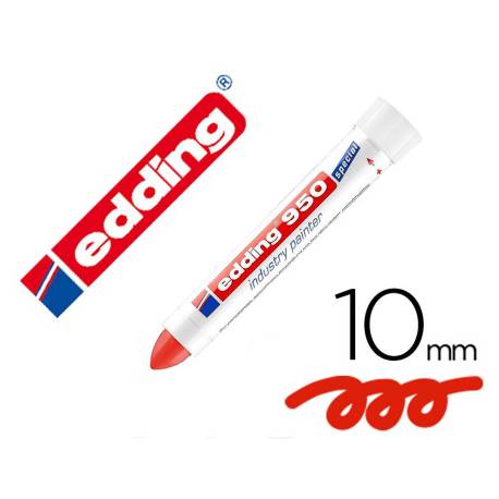 MARCADOR EDDING PERMANENTE 950 PASTA OPACA ROJO PUNTA REDONDA 10 MM PARA SUPERFICIES OXIDADAS/RUGOSAS