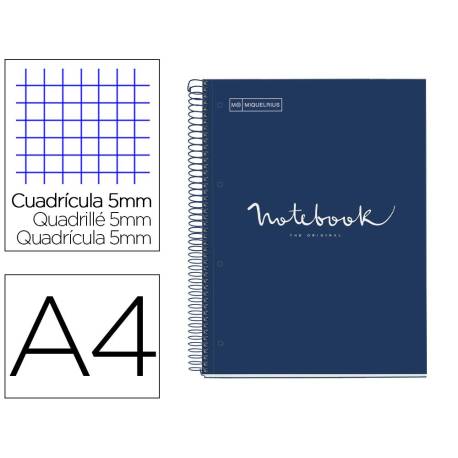 CUADERNO ESPIRAL MIQUELRIUS NOTEBOOK 1 EMOTIONS TAPA FORRADA DIN A4 MICROPERFORADO 80 HOJAS 90G/M2 CUADRO 5 MM