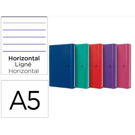 CUADERNO OXFORD COSIDA TAPA EXTRADURA DIN A5 80 HOJAS RAYADO HORIZONTAL COLORES VIVOS SURTIDOS