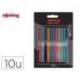 ROTULADOR ROTRING FINELINER PUNTA METALICA 0,4 MM PACK DE 10 COLORES SURTIDOS