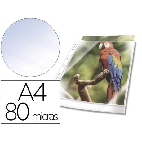 FUNDA MULTITALADRO DURABLE PREMIUM DIN A4 POLIPROPILENO 80 MC CRISTAL CON BORDE COLOR BLANCO BOLSA DE 10 UNIDADES