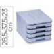 FICHERO CAJONES DE SOBREMESA FAIBO PLASTICO 100% RECICLABLE 4 CAJONES AZUL PASTEL 28,5X37,5X23 CM