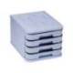 FICHERO CAJONES DE SOBREMESA FAIBO PLASTICO 100% RECICLABLE 4 CAJONES AZUL PASTEL 28,5X37,5X23 CM