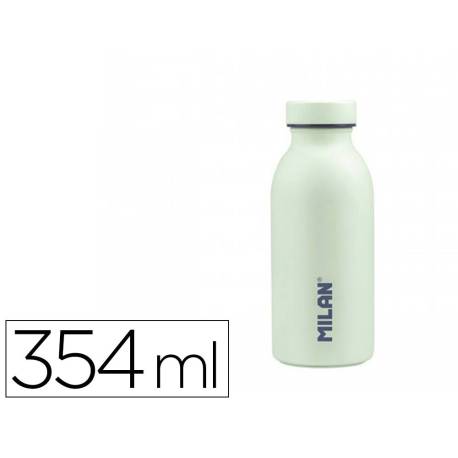 BOTELLA PORTALIQUIDOS MILAN ACERO INOXIDABLE TERMO COLOR VERDE 354 ML