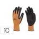 GUANTES DELTAPLUS POLIESTER IMPREGANDO LATEX PALMA Y DEDOS NARANJA FLUOR/NEGRO TALLA 10