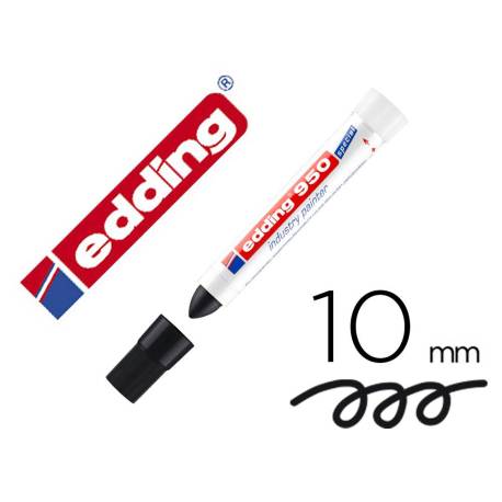 MARCADOR EDDING PERMANENTE 950 PASTA OPACA NEGRA PUNTA REDONDA 10 MM PARA SUPERFICIES OXIDADAS/RUGOSAS