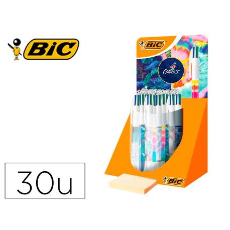 BOLIGRAFO BIC CUATRO COLORES DECORADOS PUNTA DE 1 MM EXPOSITOR DE 30 UNIDADES