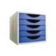 FICHERO CAJONES DE SOBREMESA ARCHIVO 2000 APILABLE 5 CAJONES NARANJA TRANSLUCIDO 260X270X340 MM