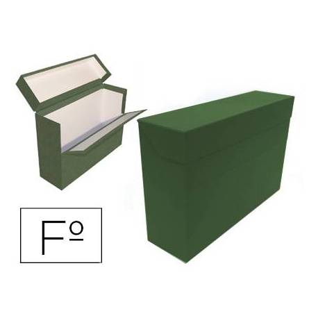 CAJA TRANSFERENCIA MARIOLA FOLIO DOBLE CARTON FORRADO GELTEX LOMO 20 CM COLOR VERDE 390 x 255 x 200 MM