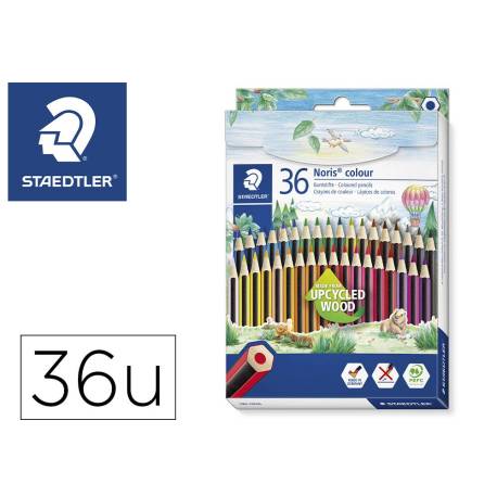 Lapices de colores Staedtler Wopex ecológicos caja de 36 colores largos