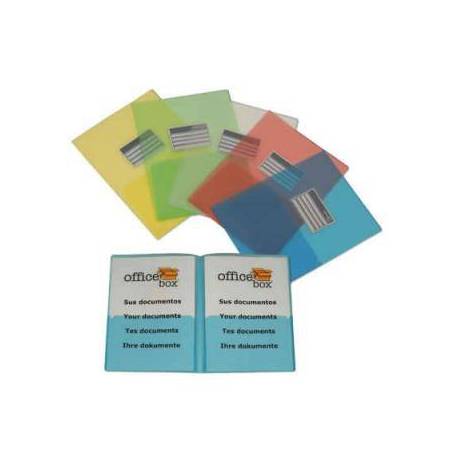 CARPETA DOSSIER OFFICE BOX POLIPROPILENO DIN A4 DOBLE CON TARJETERO ROJO