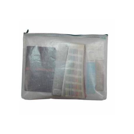 BOLSA MULTIUSOS OFFICE BOX MALLA B6 CON CREMALLERA ROJO 185X215 MM