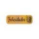 ROLLO 250 ETIQUETAS HOLOGRAFICA ORO "FELICIDADES" REGALOS