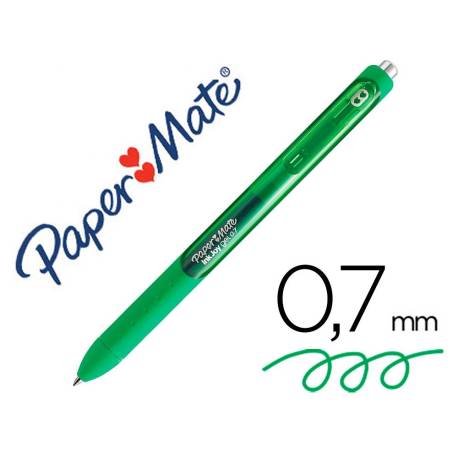 Boligrafo Paper Mate Inkjoy Retractil Gel 0,7 mm Color Verde
