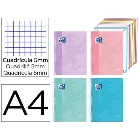 CUADERNO ESPIRAL OXFORD EUROPEANBOOK 10 TAPA EXTRADURA DIN A4 200 HOJAS CUADRO 5 MM