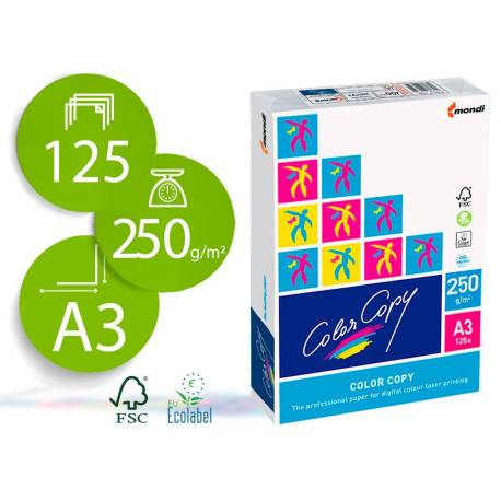 125 hojas NO ES TAMAÑO FOLIO Papel multifuncion Mondi Color Copy Din A3 250 g/m2 Satinado