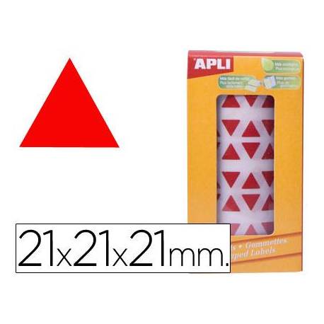 Gomets Apli triangulares color Rojo 21x21x21mm