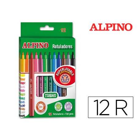 Rotulador Alpino Standard Punta Fina Lavable Caja 12 rotuladores