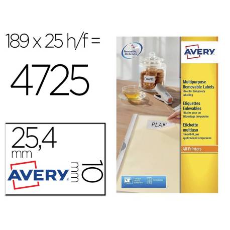 Etiquetas Adhesivas Removibles Avery