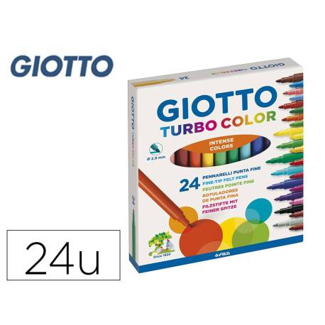 Rotulador Giotto Turbo punta media lavable caja 24 rotuladores