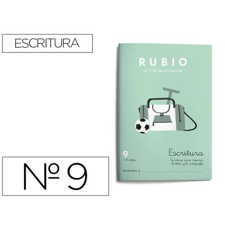 Cuaderno Rubio Escritura nº 9 Escritura para mejorar la letra y la ortografía con letra continua