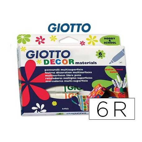 Rotulador Giotto Decor Materials Punta Gruesa Caja 6 colores