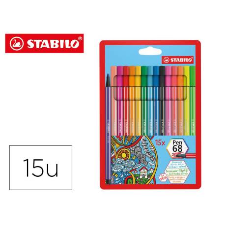 Estuche Rotulador Stabilo pen 68 Neon 10+5 neón