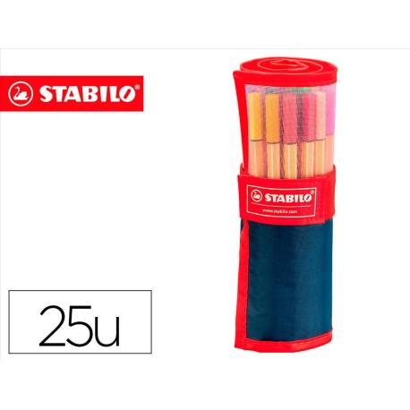 Rotulador Stabilo Point 88 Rollerset Estuche 25 Colores