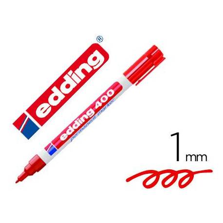 Rotulador Permanente Edding 400 Color Rojo Punta Fina