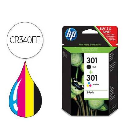 CARTUCHO HP 301 CR340EE NEGRO + COLOR XP-55 / 750 / 760 / 850 /860 / 950 / 960