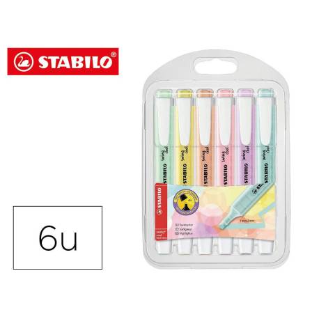 Rotulador Stabilo Swing Cool Pastel Fluorescente Estuche 6 unidades