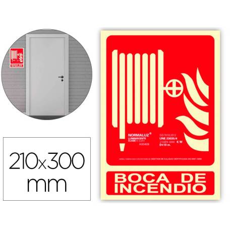 PICTOGRAMA ARCHIVO 2000 BOCA DE INCENDIO PVC COLOR ROJO LUMINISCENTE 210X300 MM