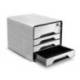 FICHERO CAJONES DE SOBREMESA CEP SMOOVE SECURE CON CERRADURA 4 CAJONES COLOR BLANCO/NEGRO 288X360X270 MM